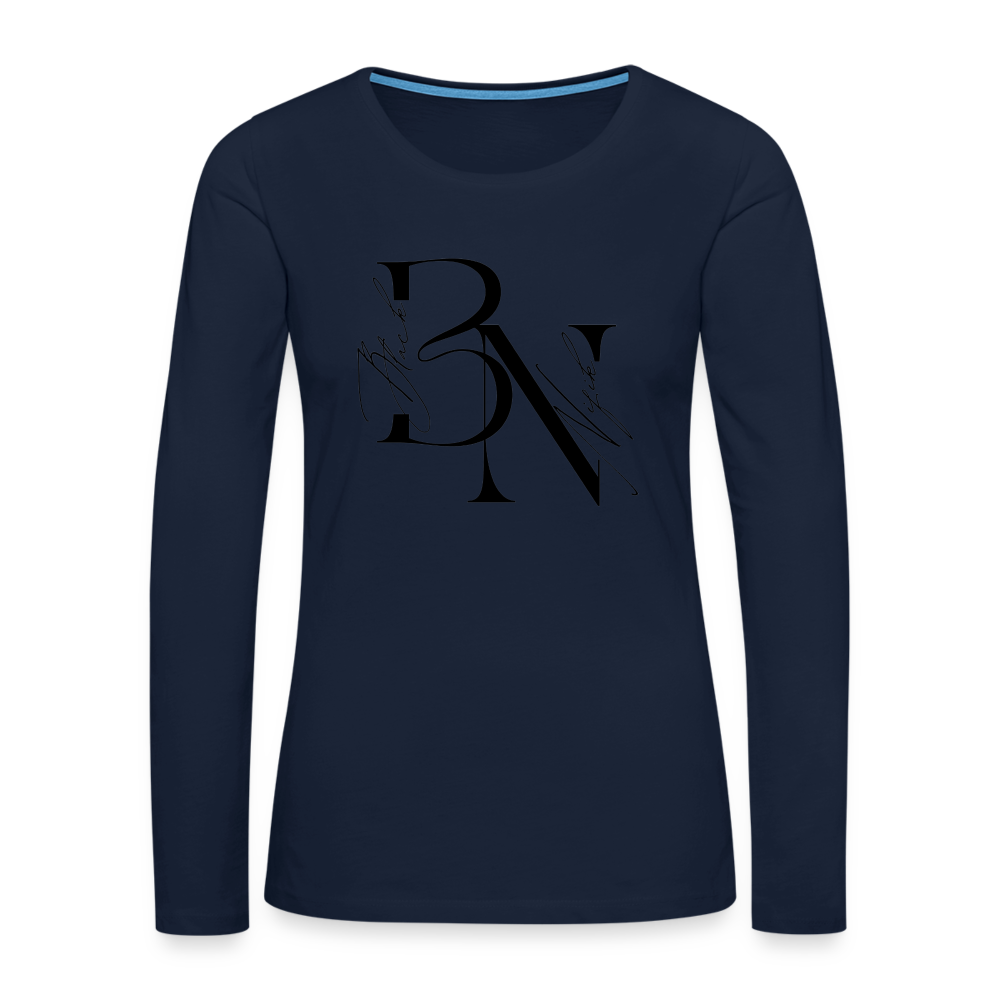 T-shirt manches longues Premium Femme - bleu marine