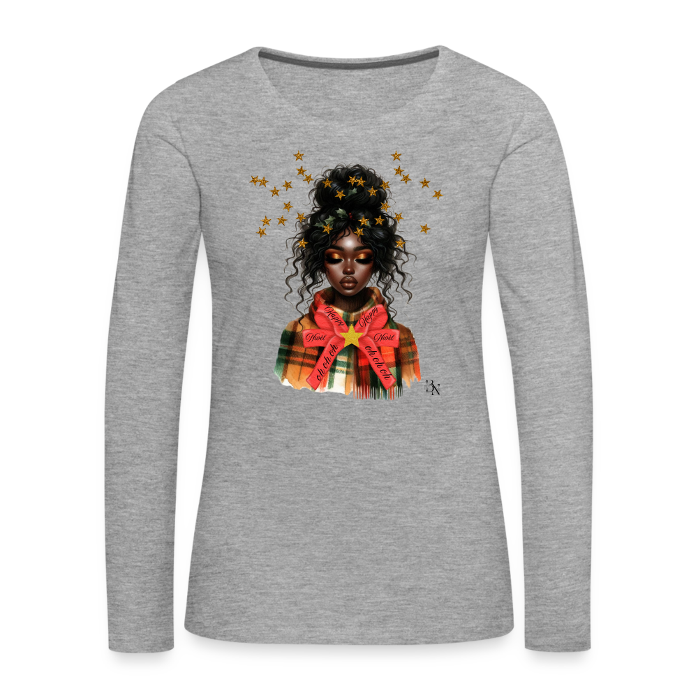 T-shirt manches longues Premium Femme - gris chiné