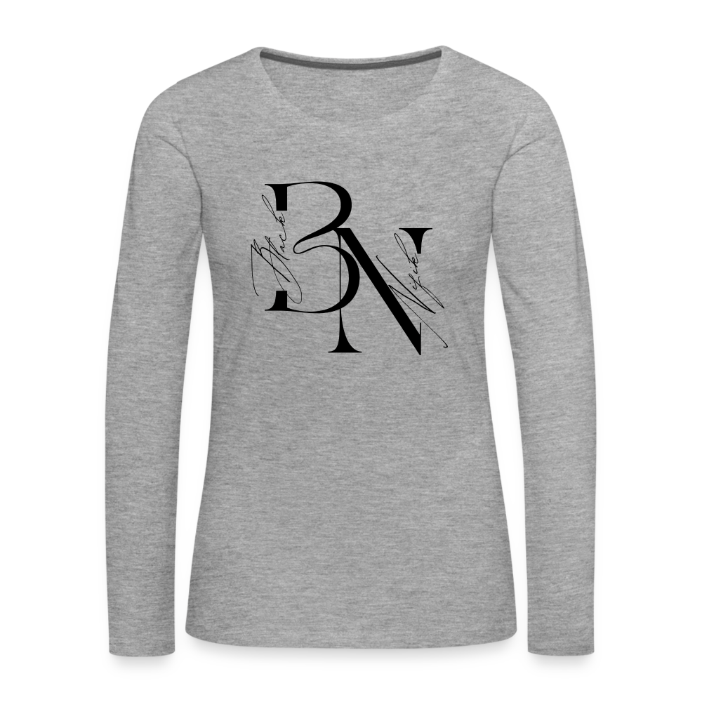 T-shirt manches longues Premium Femme - gris chiné