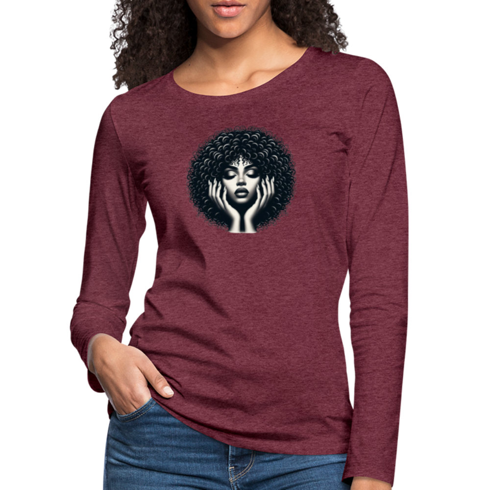 T-shirt manches longues - rouge bordeaux chiné