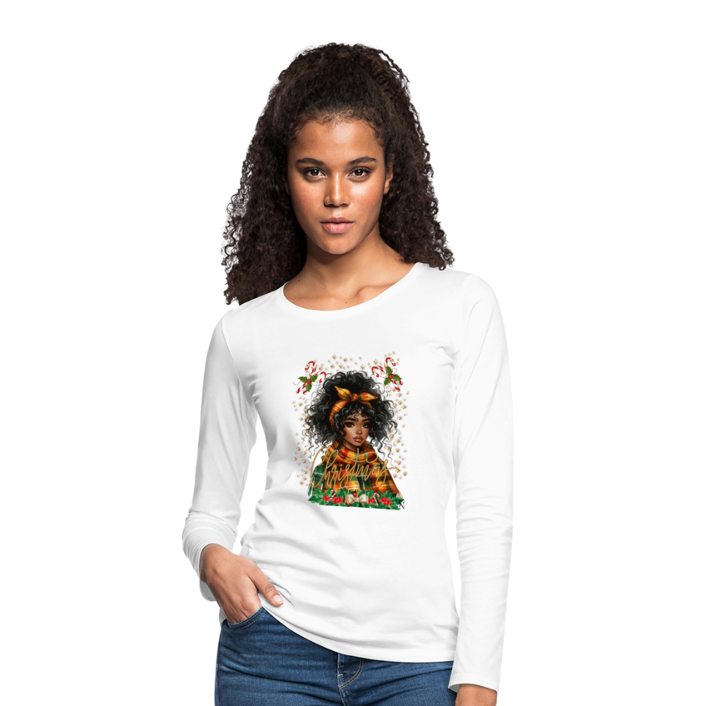 T-shirt manches longues Premium Femme - blanc