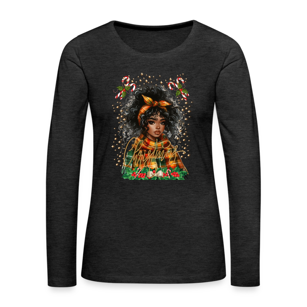 T-shirt manches longues Premium Femme - charbon