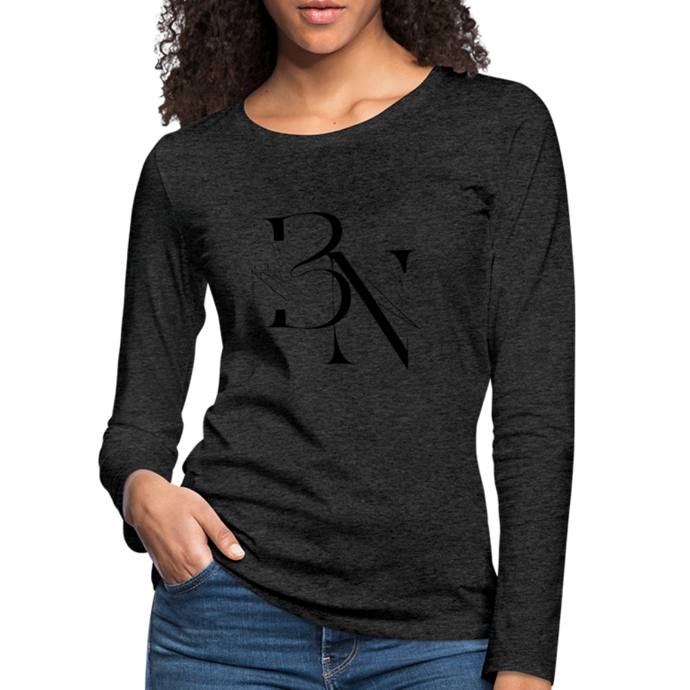 T-shirt manches longues Premium Femme - charbon