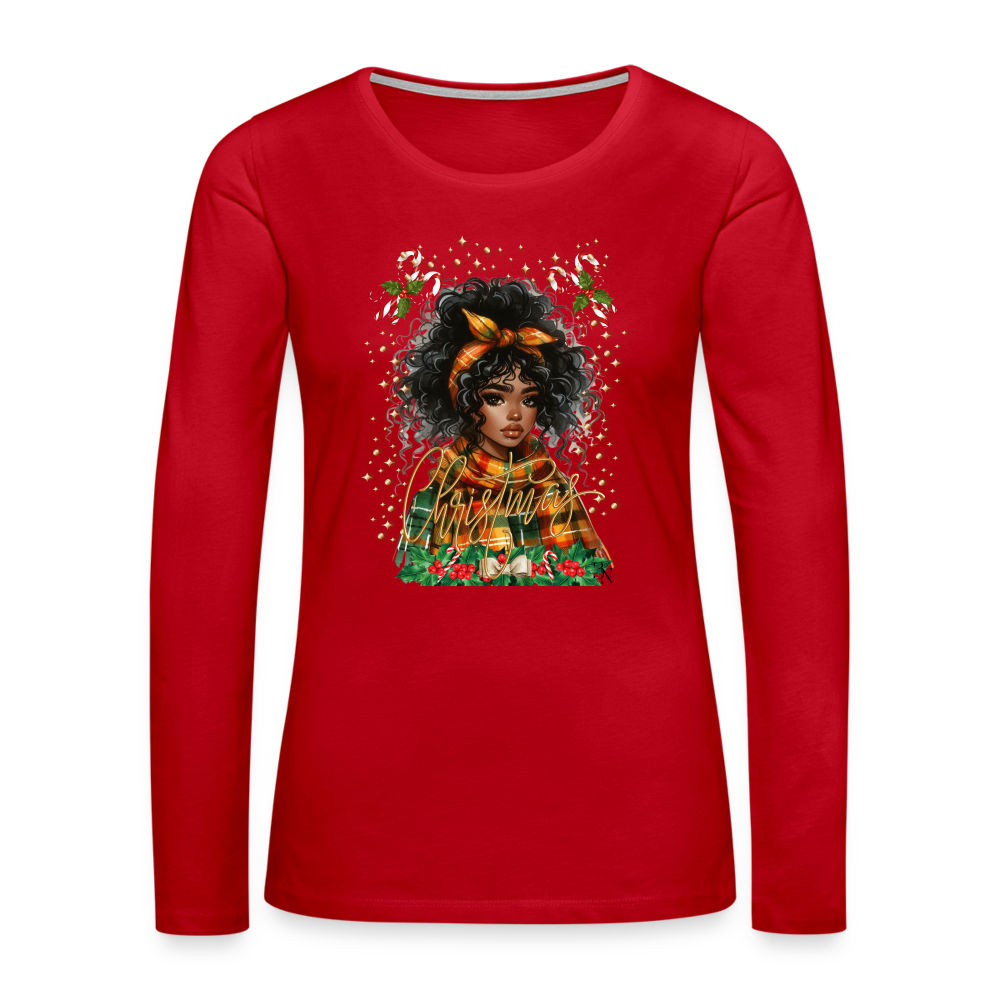 T-shirt manches longues Premium Femme - rouge