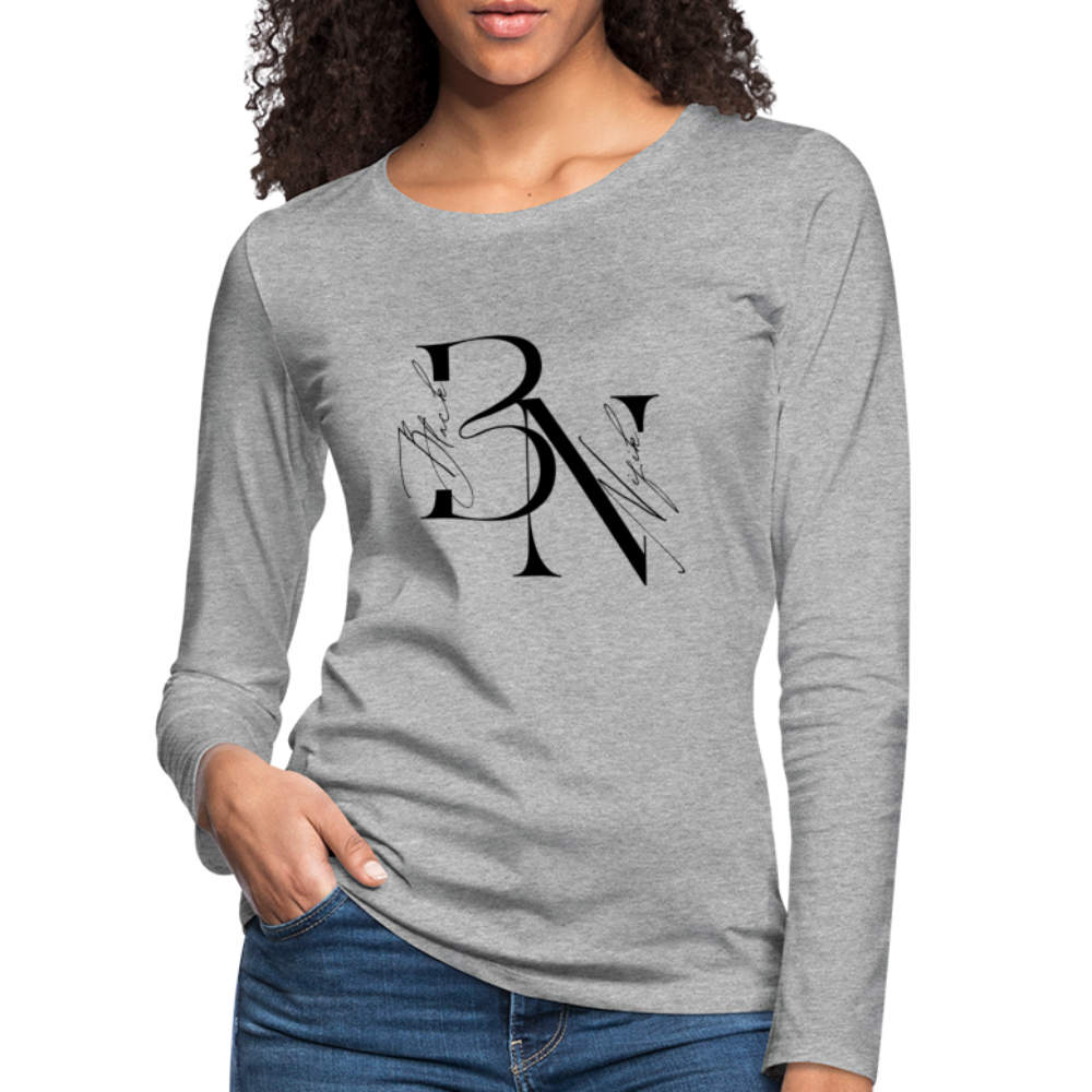 T-shirt manches longues Premium Femme - gris chiné