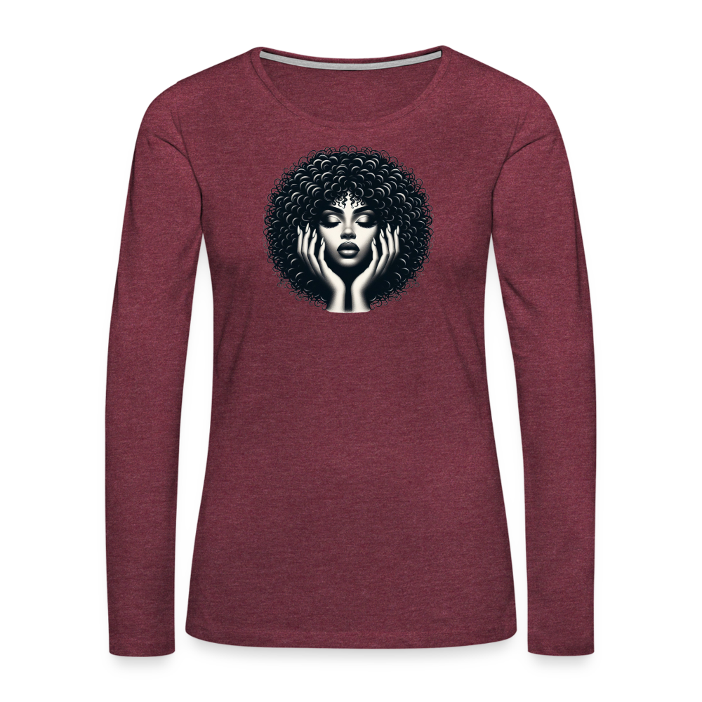 T-shirt manches longues - rouge bordeaux chiné