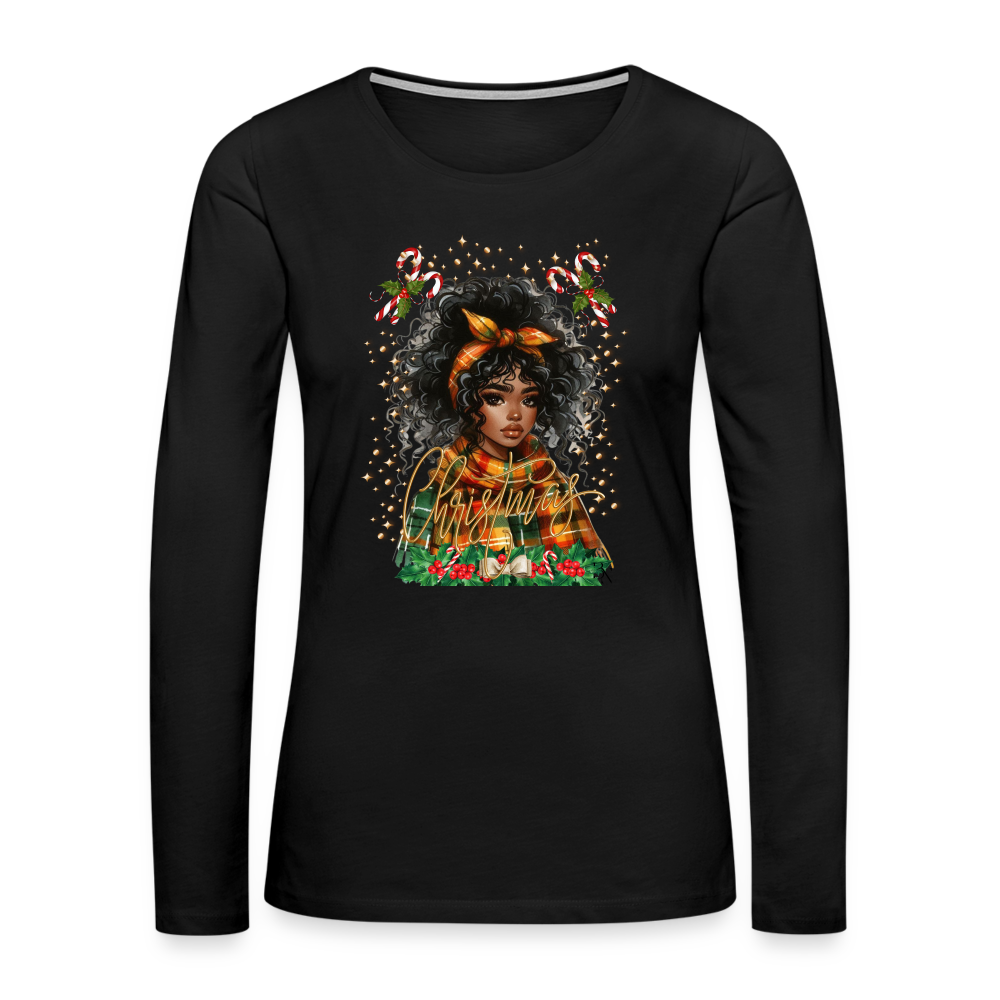 T-shirt manches longues Premium Femme - noir