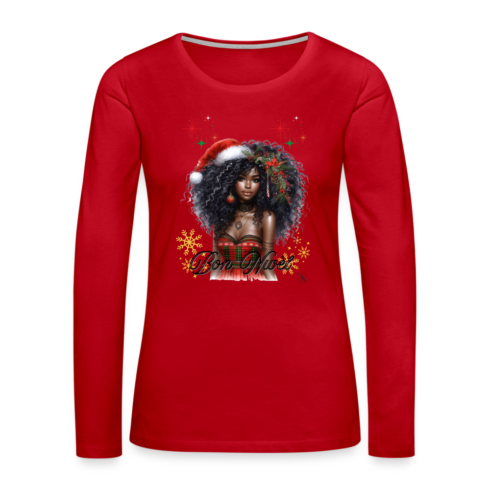 T-shirt manches longues Premium Femme - rouge