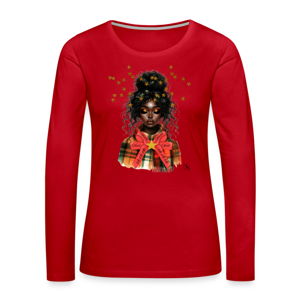 T-shirt manches longues Premium Femme - rouge