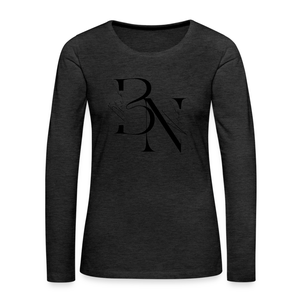 T-shirt manches longues Premium Femme - charbon