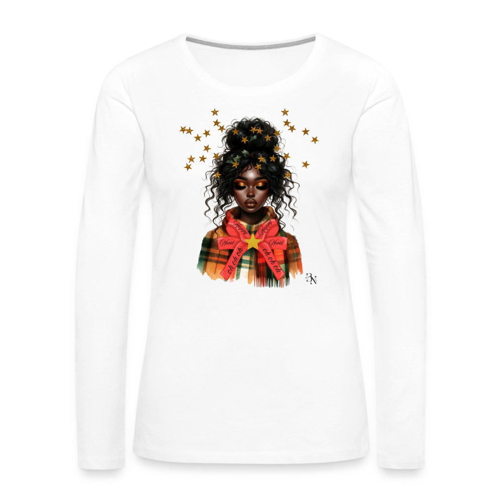 T-shirt manches longues Premium Femme - blanc