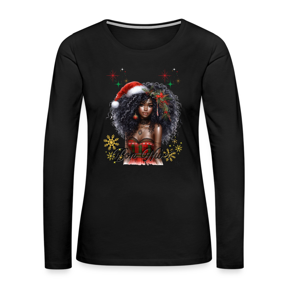 T-shirt manches longues Premium Femme - noir