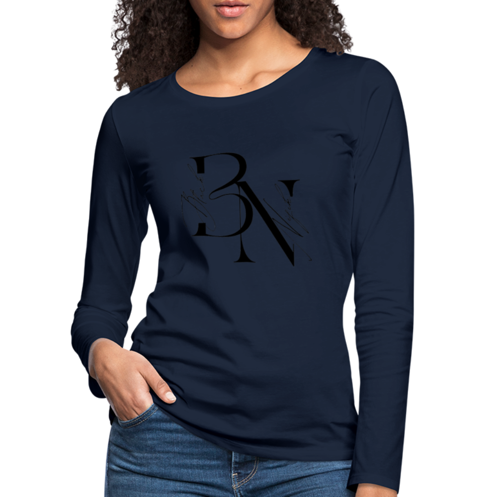 T-shirt manches longues Premium Femme - bleu marine