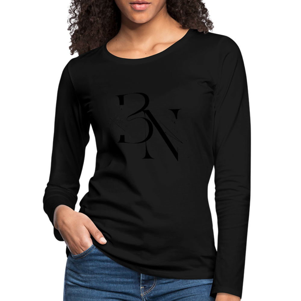 T-shirt manches longues Premium Femme - noir
