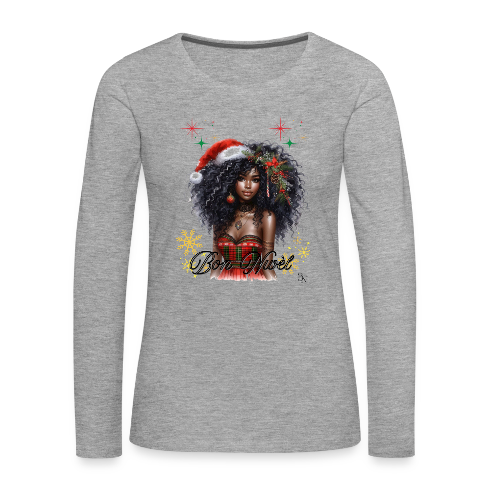 T-shirt manches longues Premium Femme - gris chiné