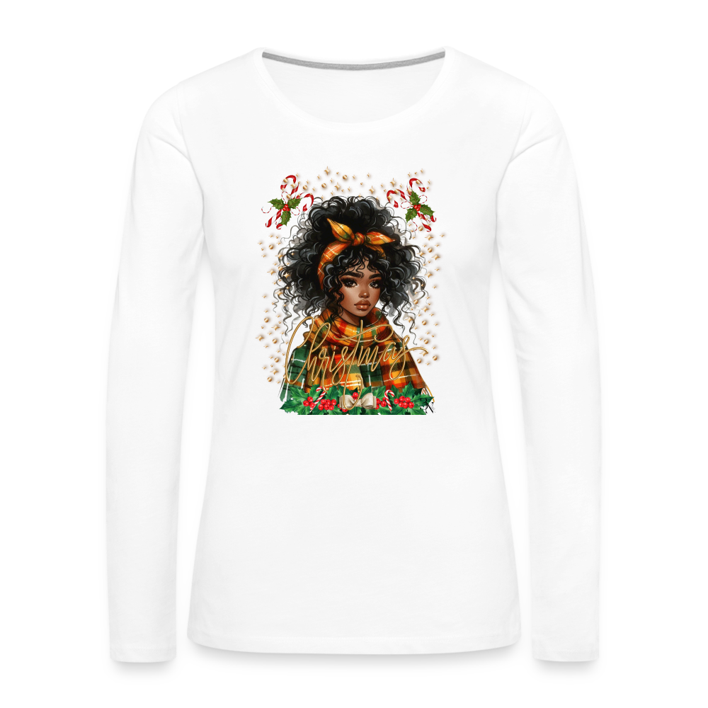 T-shirt manches longues Premium Femme - blanc