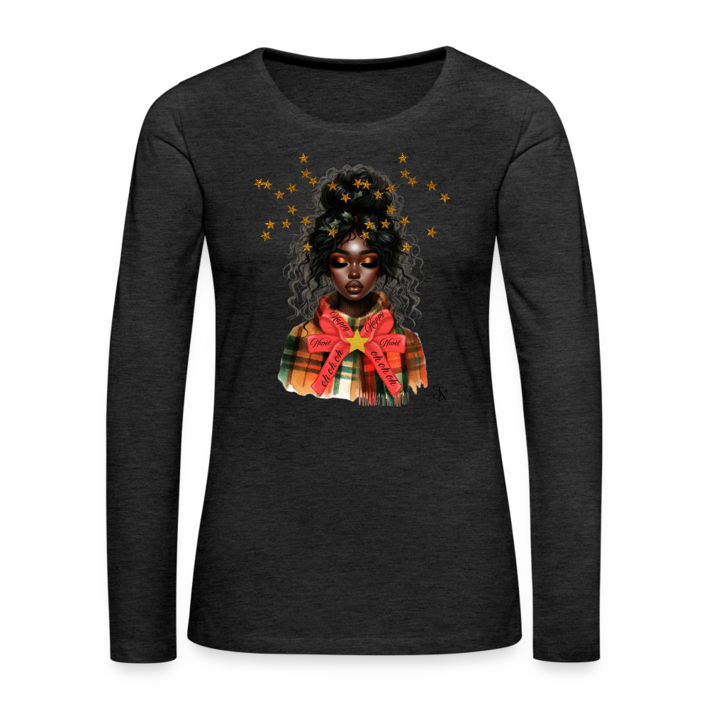 T-shirt manches longues Premium Femme - charbon