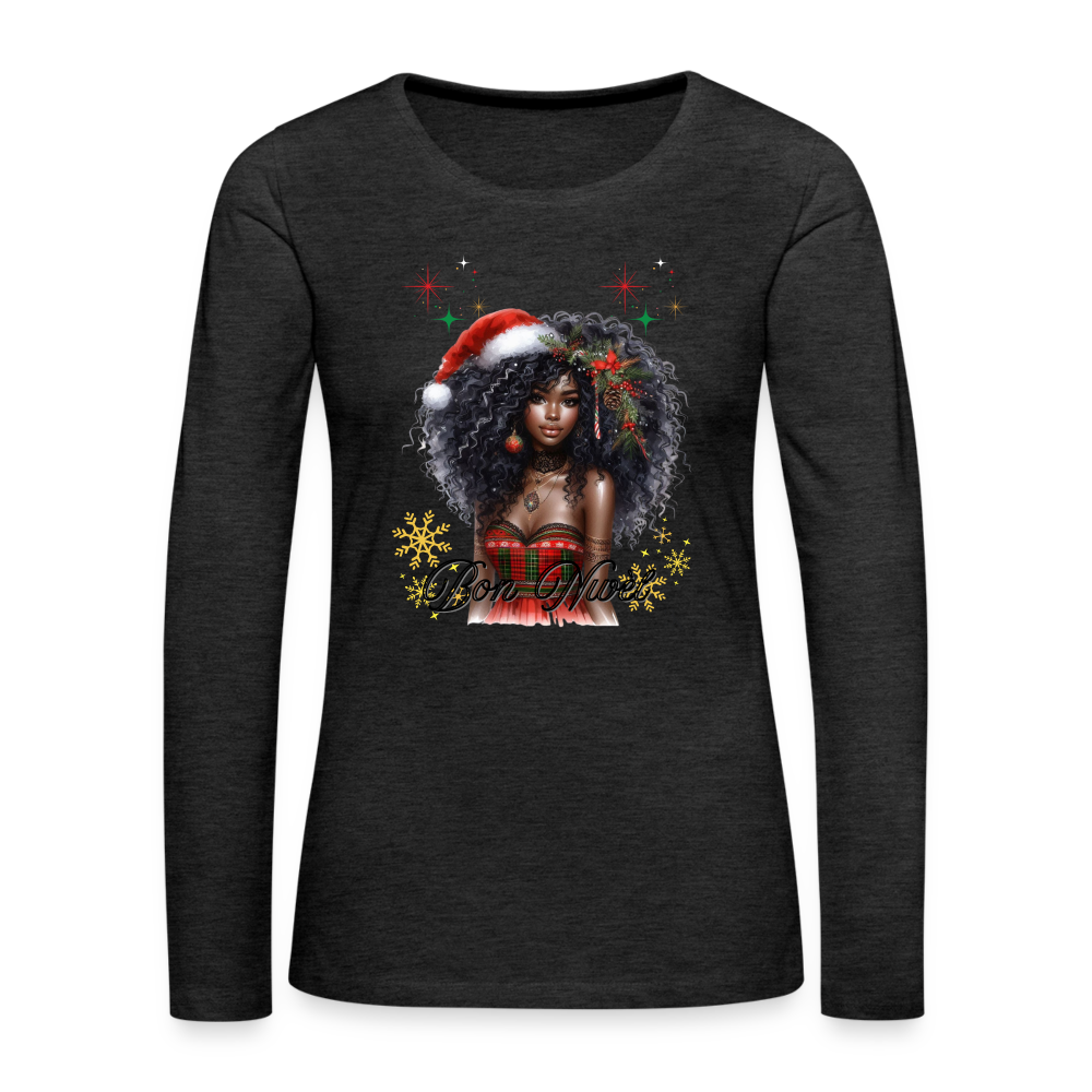 T-shirt manches longues Premium Femme - charbon