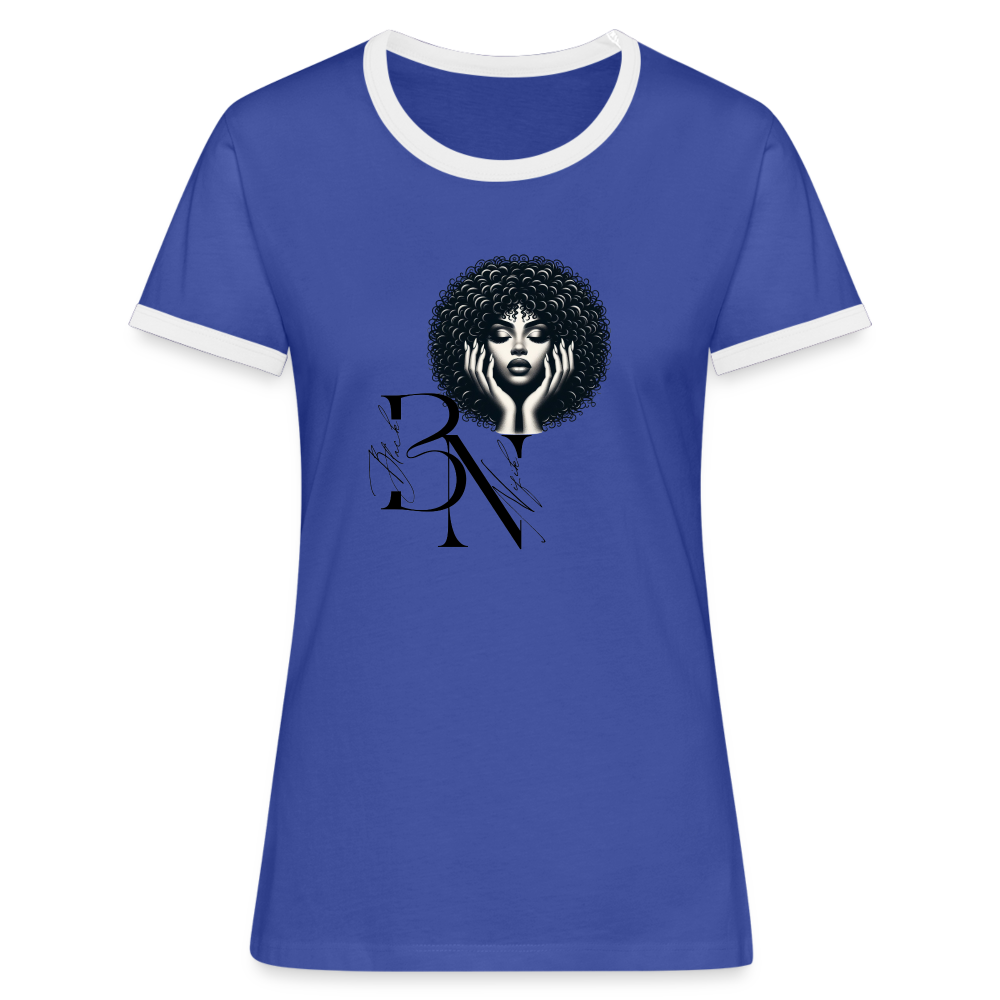 T-shirt contrasté Femme - bleu/blanc