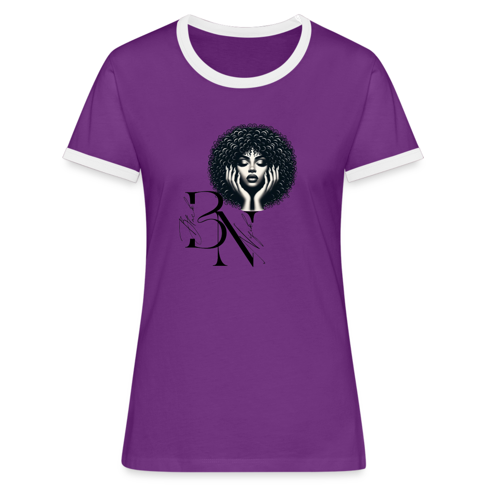 T-shirt contrasté Femme - violet/blanc
