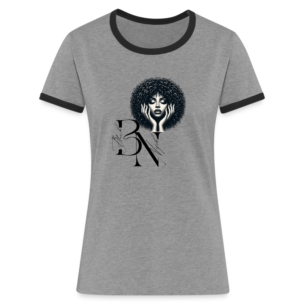 T-shirt contrasté Femme - gris chiné/noir