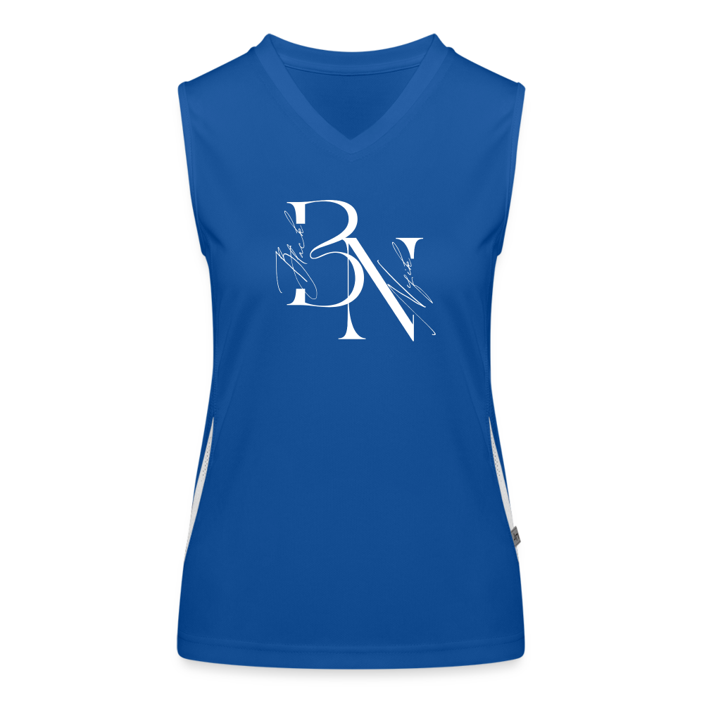 Débardeur respirant contrasté Femme - bleu/blanc