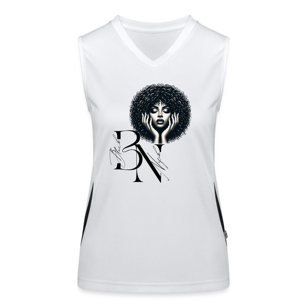 Débardeur respirant contrasté Femme - blanc/noir