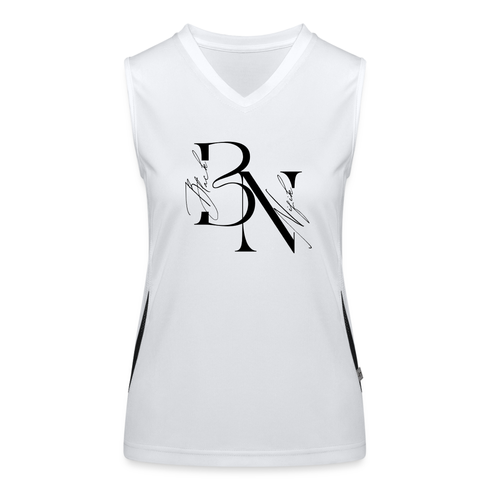 Débardeur respirant contrasté Femme - blanc/noir