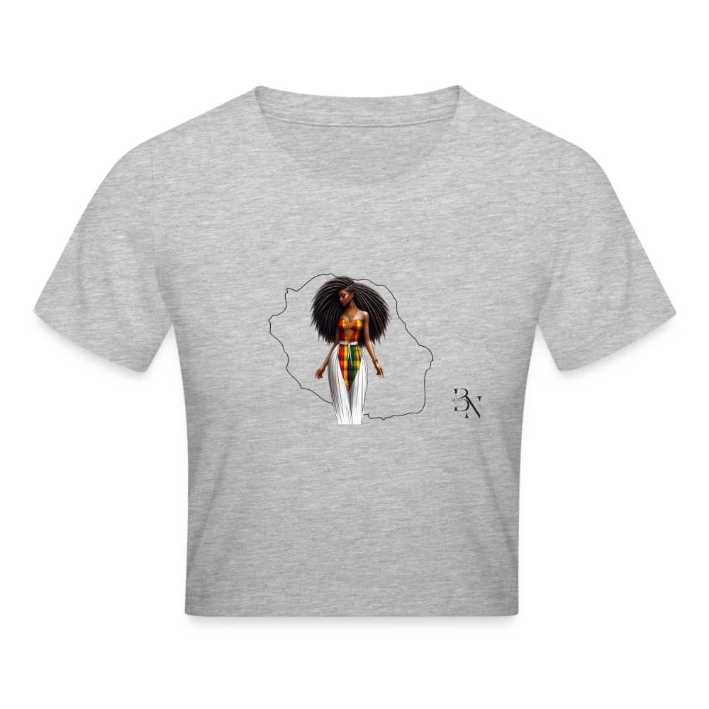Crop top - gris chiné