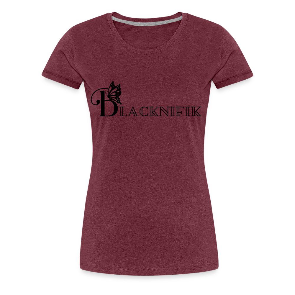 T-shirt Premium Femme - rouge bordeaux chiné
