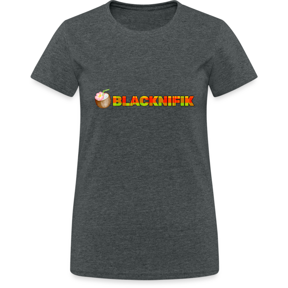 T-shirt Gildan épais femme - gris foncé chiné