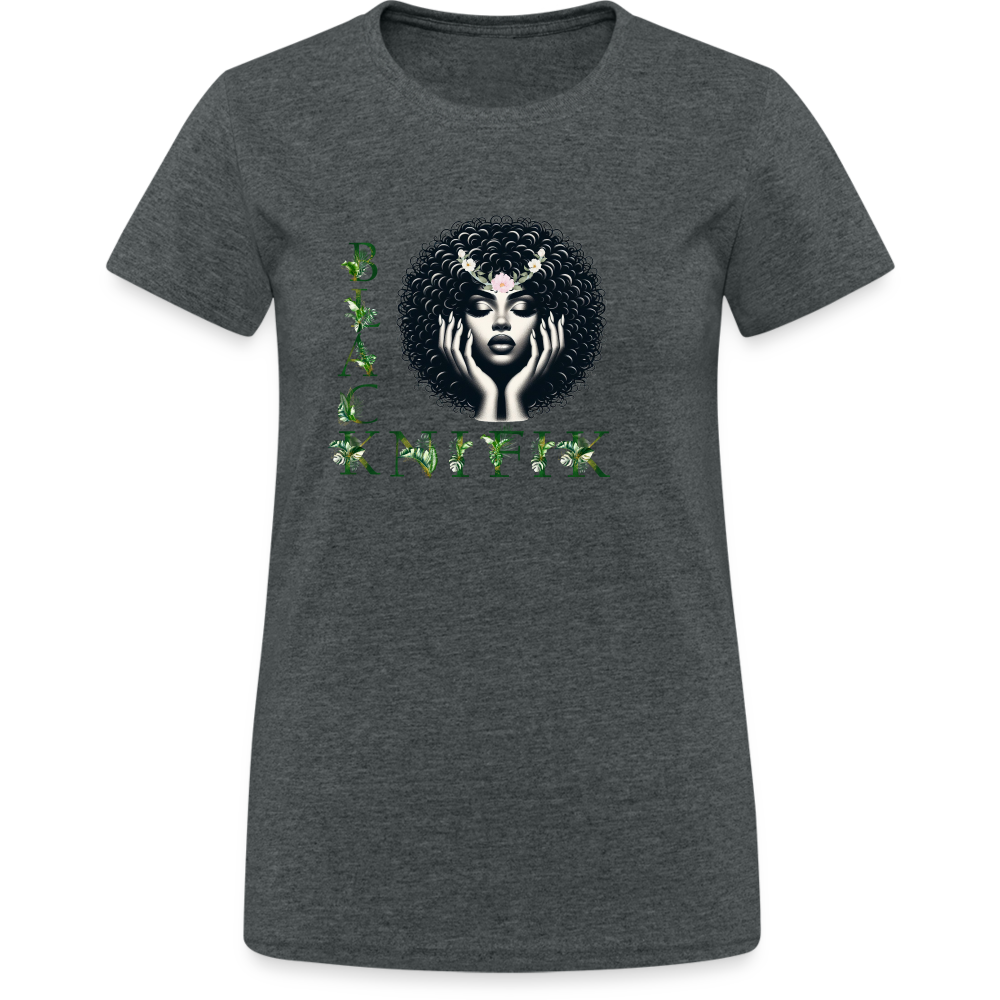 T-shirt Gildan épais femme - gris foncé chiné