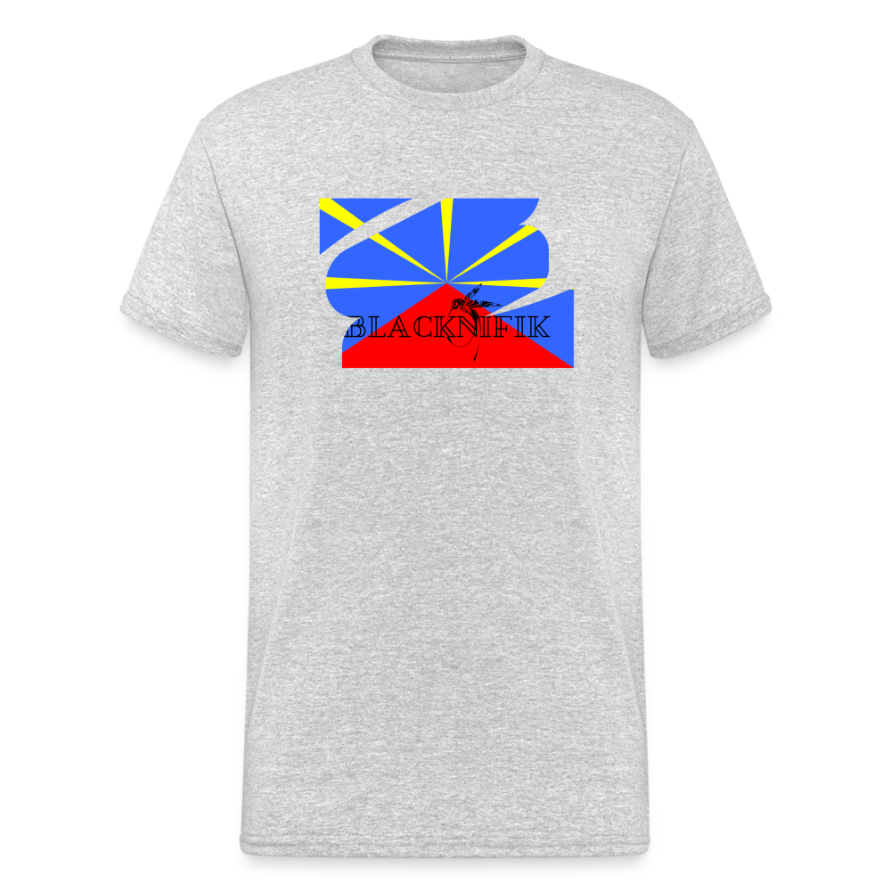 T-shirt Blacknifik La Réunion - gris chiné