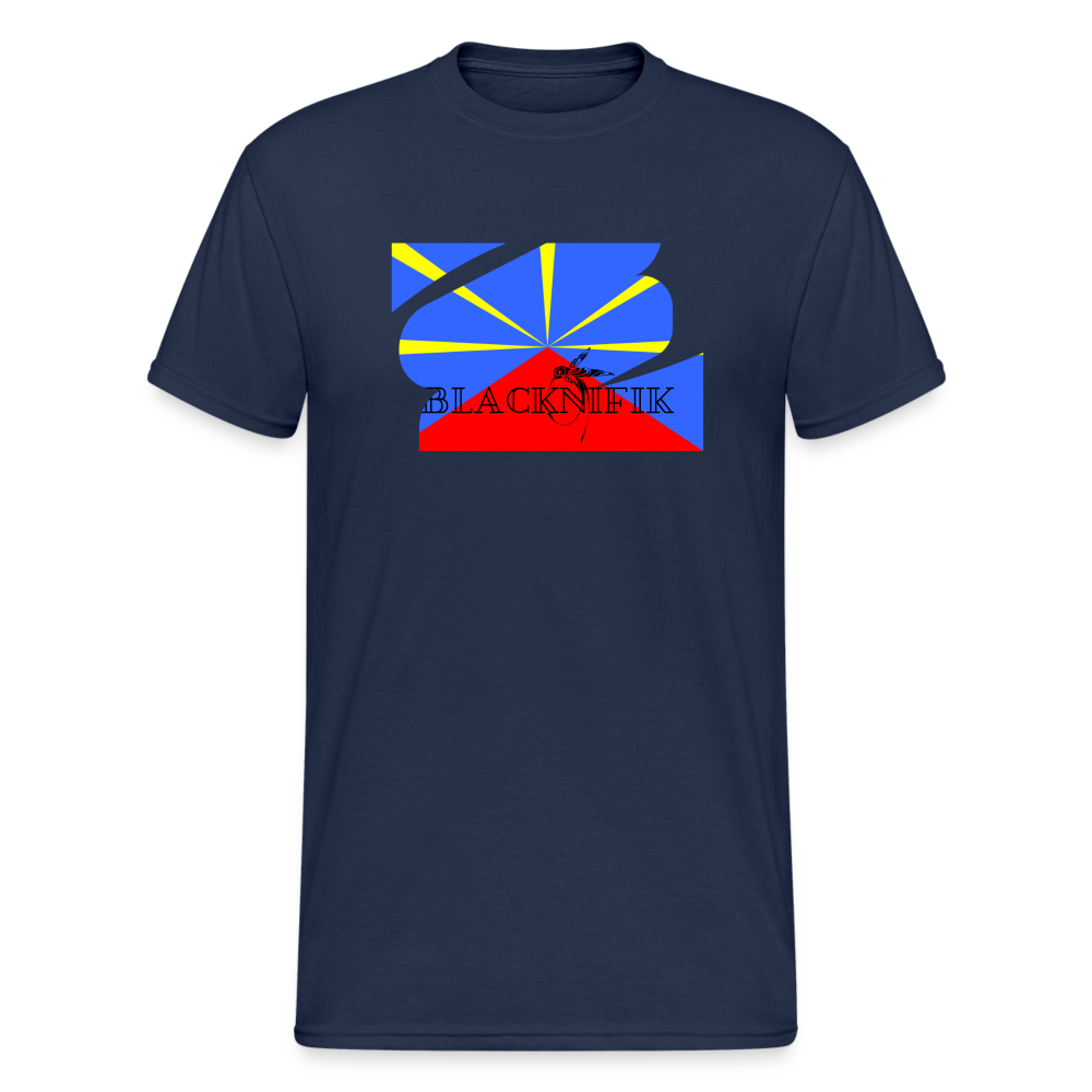 T-shirt Blacknifik La Réunion - bleu marine