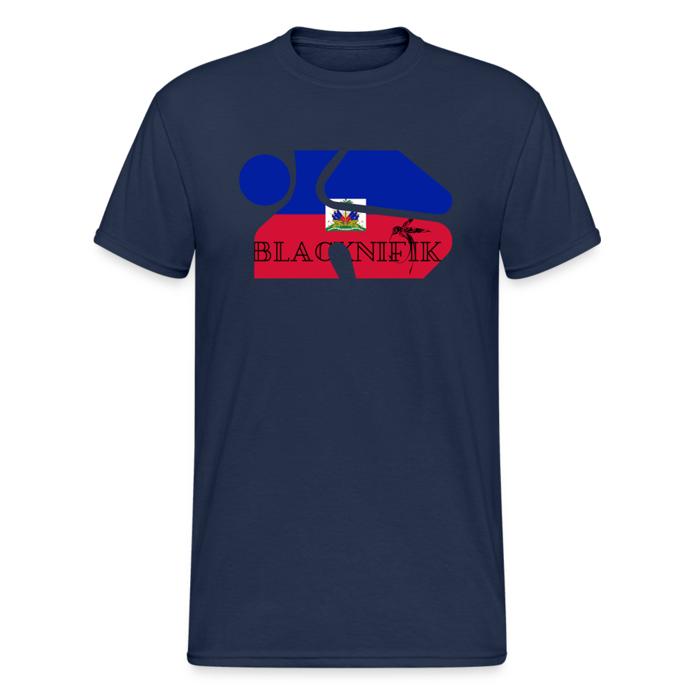 T-shirt Blacknifik Haïti Chéri - bleu marine