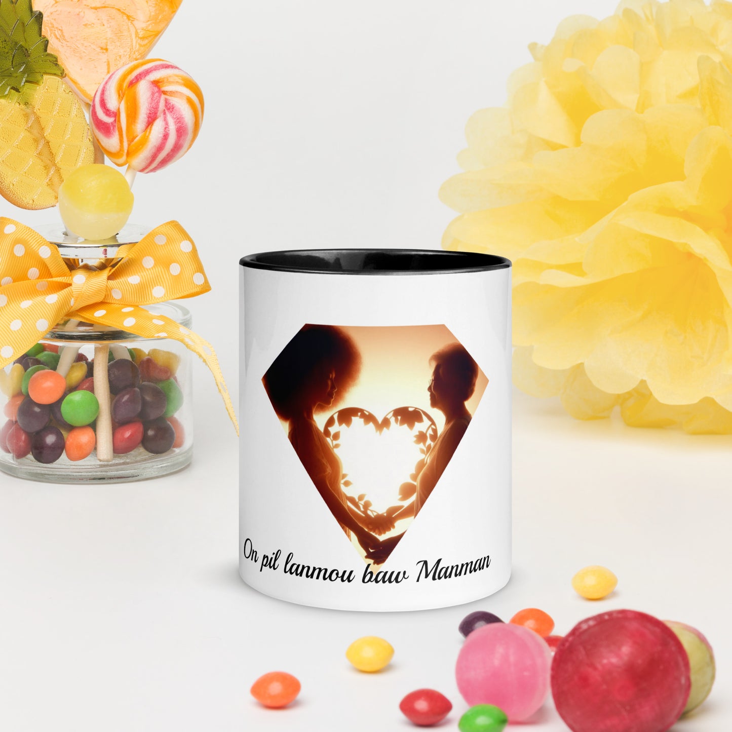 Mug à Intérieur Coloré Bonne fête Maman