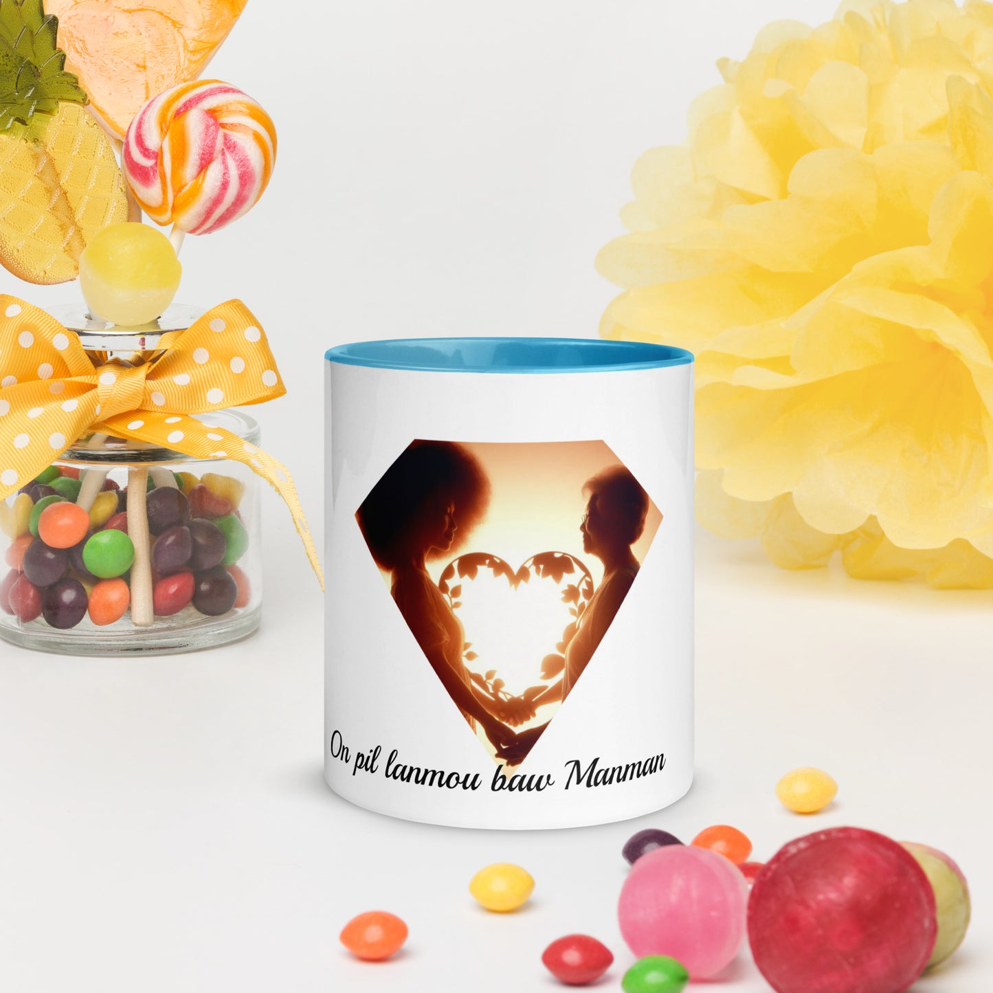 Mug à Intérieur Coloré Bonne fête Maman