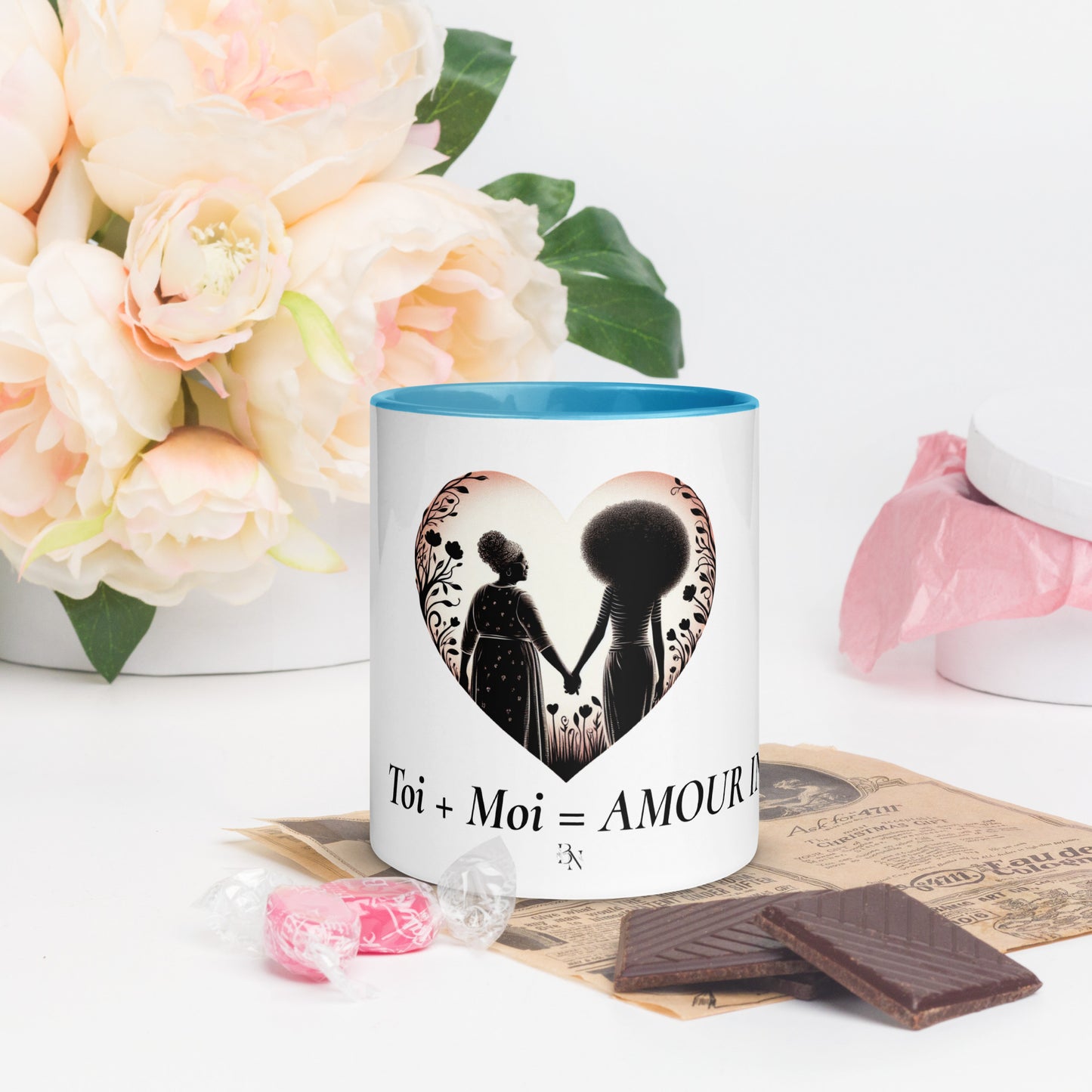 Mug à Intérieur Coloré Bonne fête Maman