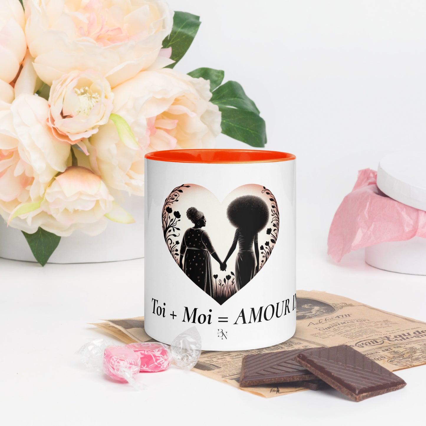 Mug à Intérieur Coloré Bonne fête Maman