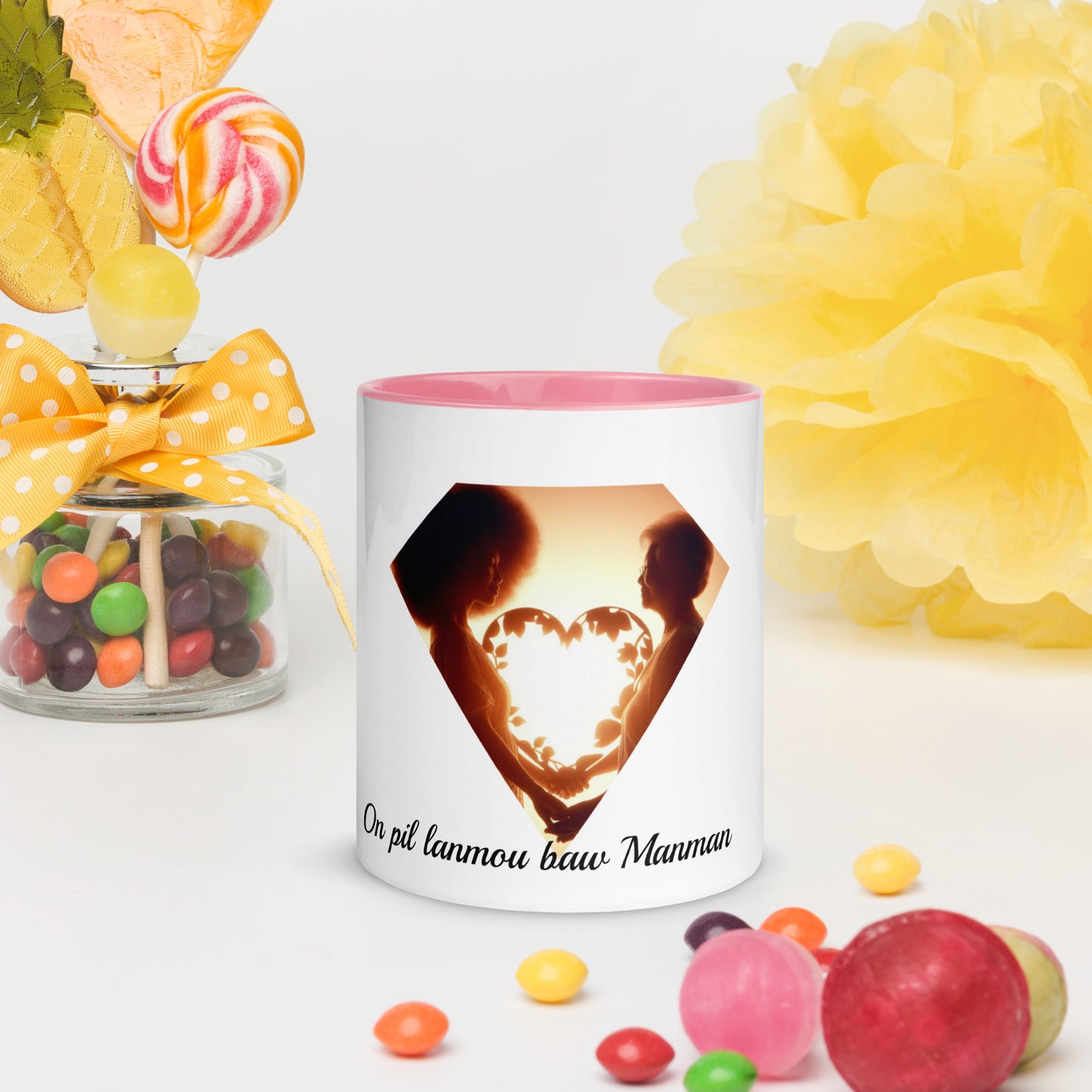 Mug à Intérieur Coloré Bonne fête Maman