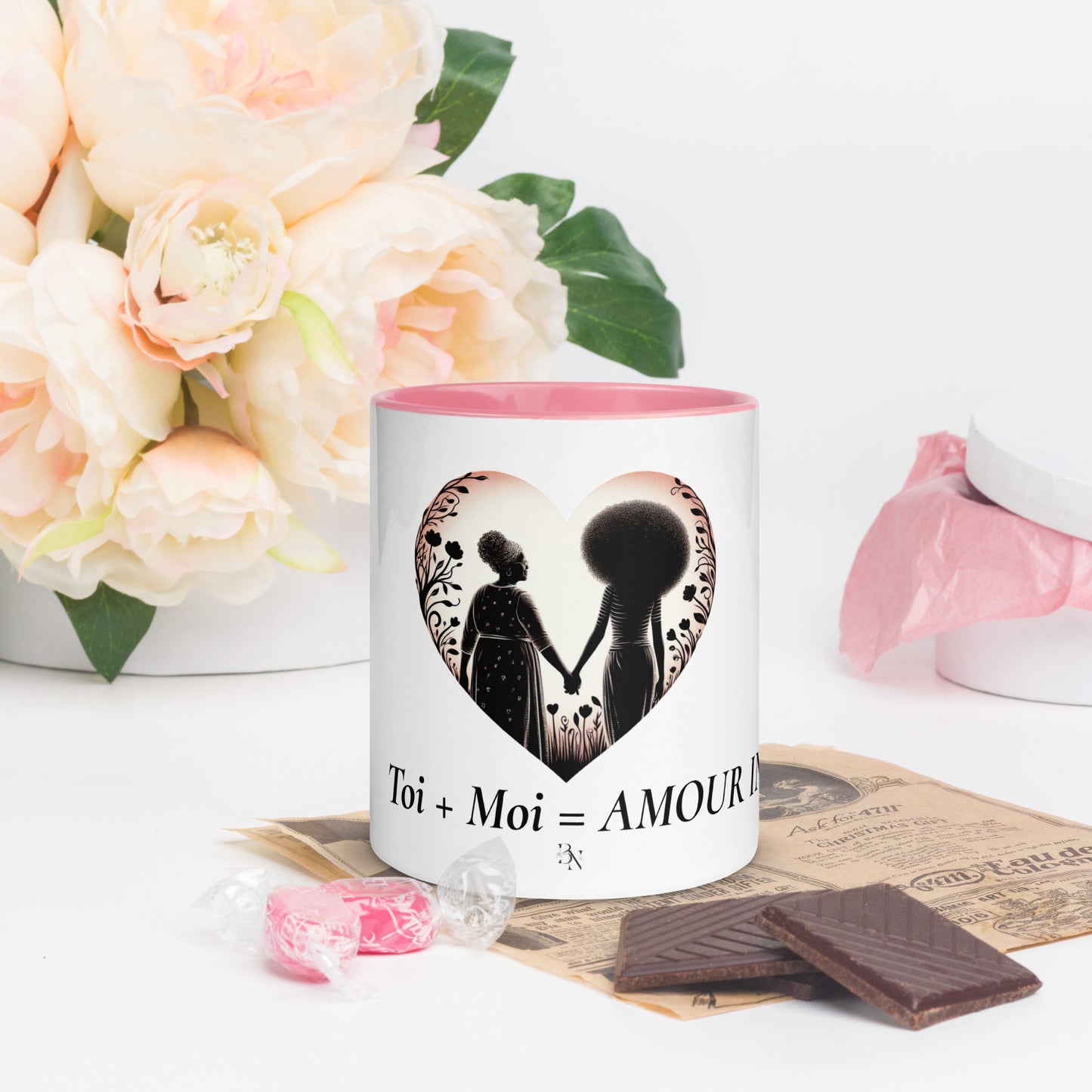 Mug à Intérieur Coloré Bonne fête Maman