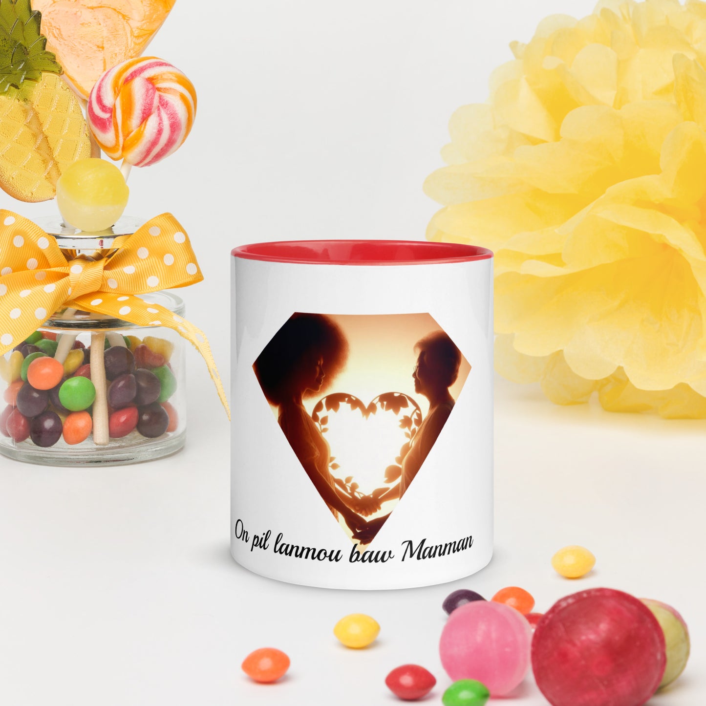 Mug à Intérieur Coloré Bonne fête Maman
