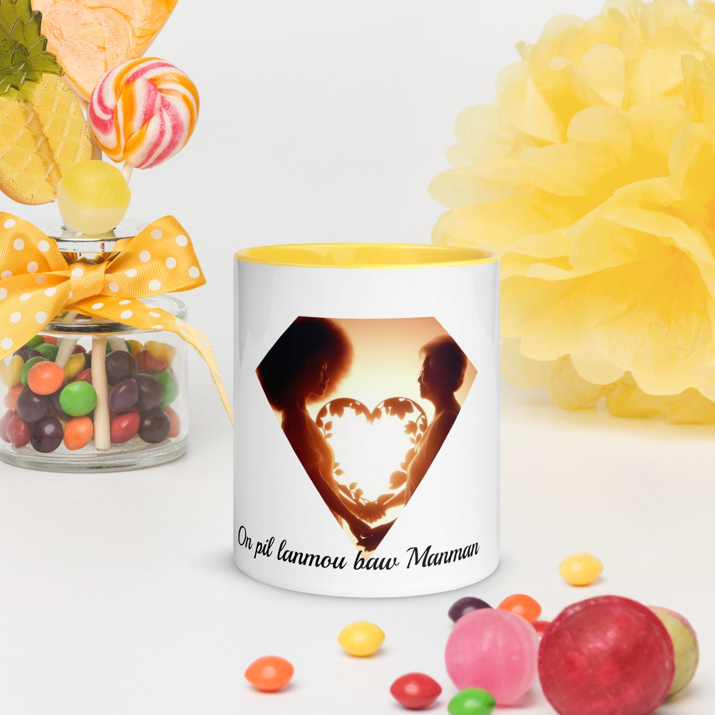 Mug à Intérieur Coloré Bonne fête Maman