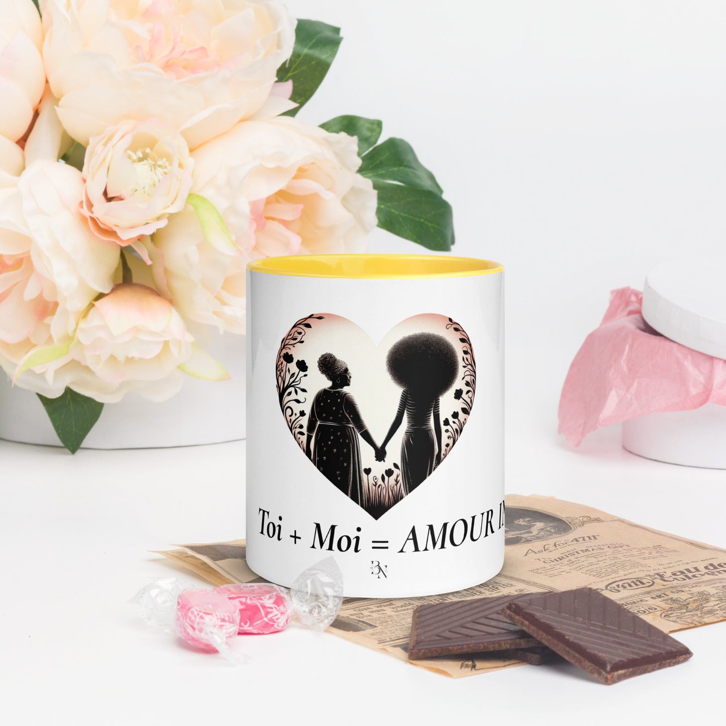 Mug à Intérieur Coloré Bonne fête Maman
