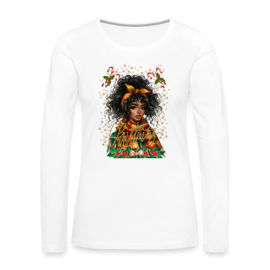 T-shirt manches longues Premium Femme - blanc