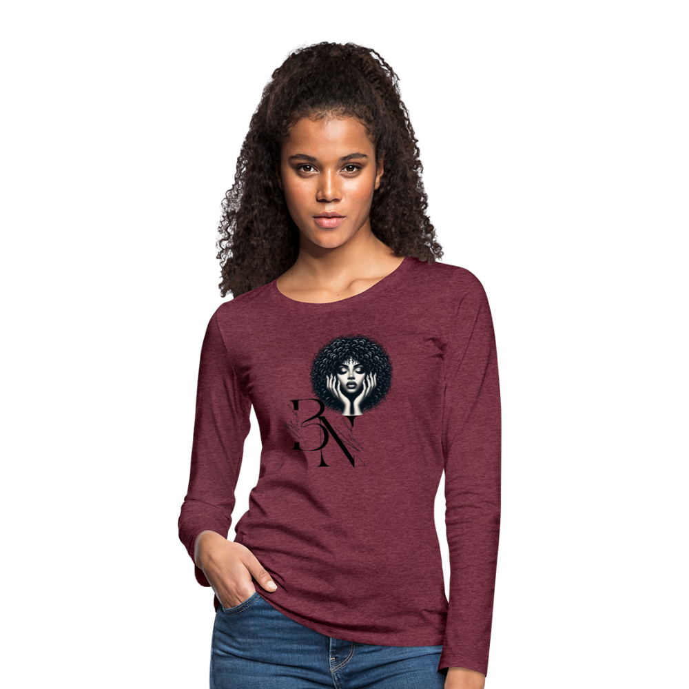 T-shirt manches longues - rouge bordeaux chiné