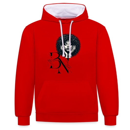 Sweat-shirt contraste - rouge/blanc