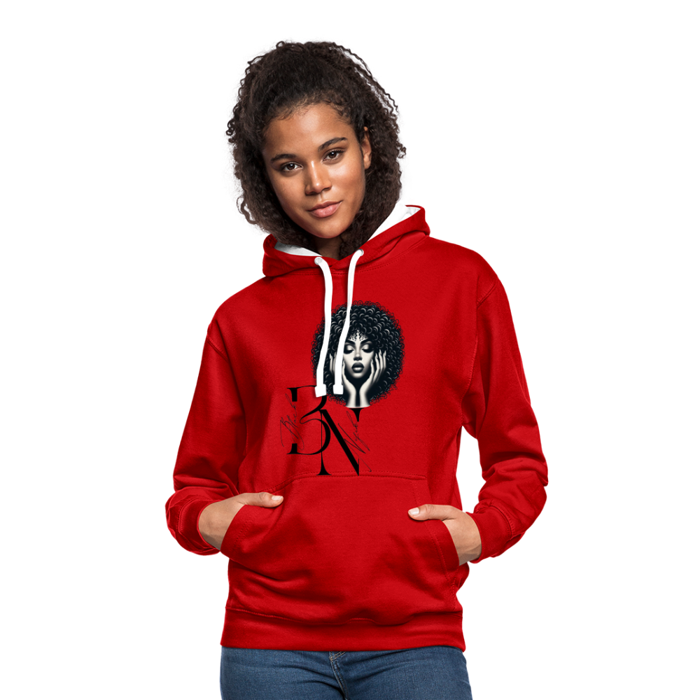 Sweat-shirt contraste - rouge/blanc
