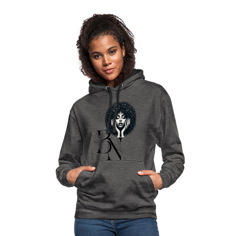 Sweat-shirt contraste - anthracite/noir