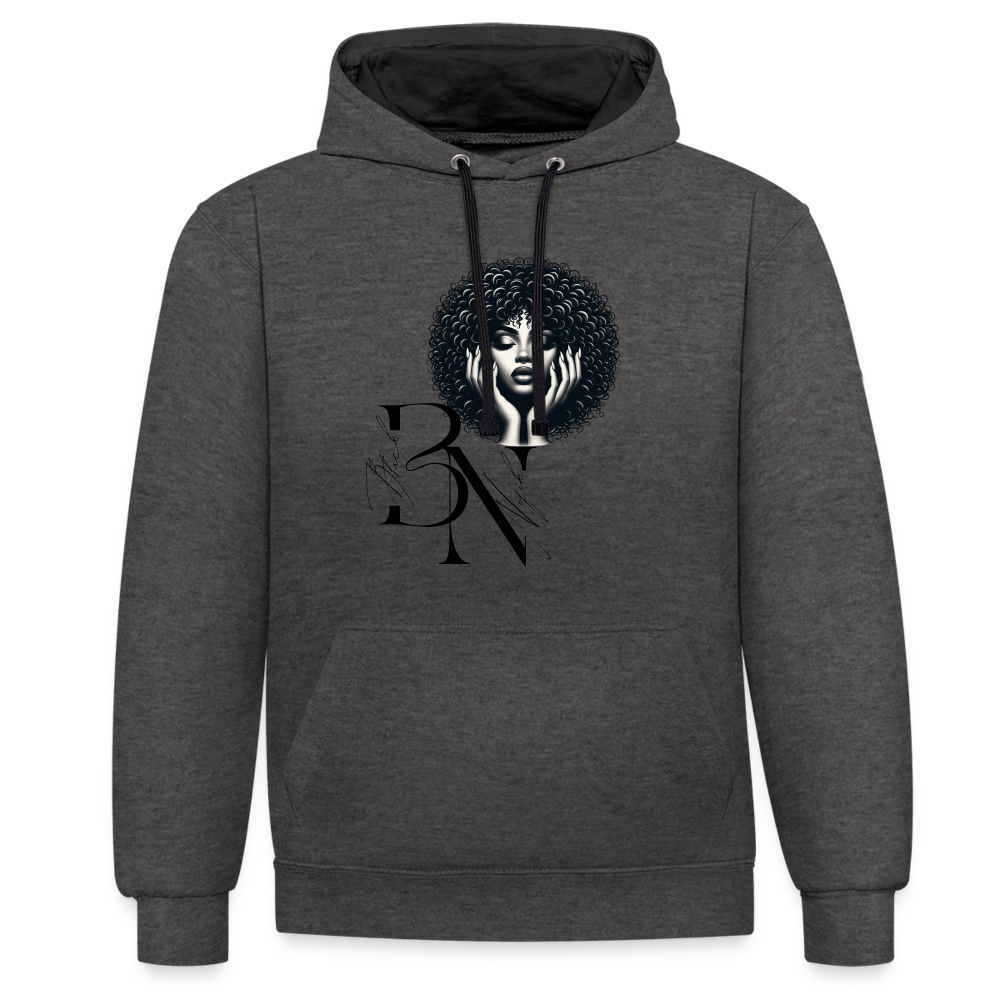 Sweat-shirt contraste - anthracite/noir